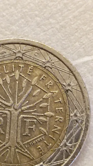 Moneda 2€ Francia 2001 Error Acuñación