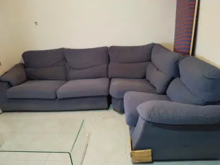 Sofá modular esquinero gris azulado