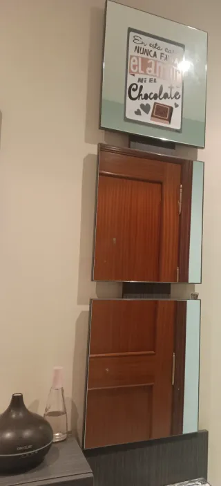 Entradita recibidor madera y cristal