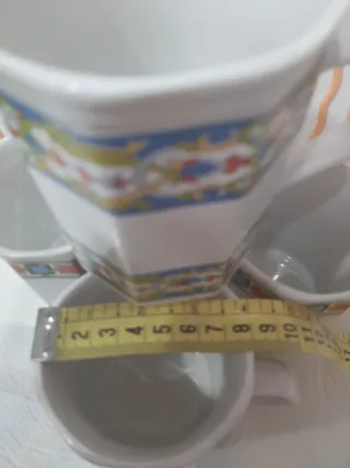 Juego 4 Tazas Cerámica Vintage