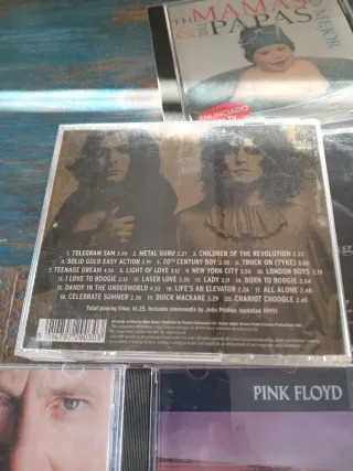 Lote 6 CDs: T.Rex, Queen, Pink Floyd, Eric Clapton