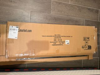 Mesa comedor industrial madera y metal negro 120cm