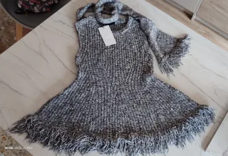 Top Zara punto con bufanda Talla M