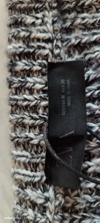 Top Zara punto con bufanda Talla M