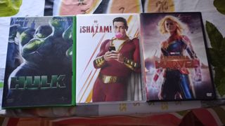 Lote 3 Películas DVD: Hulk, Shazam, Capitana Marve