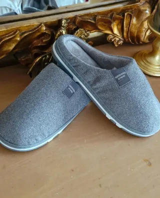 Zapatillas casa grises espiga Fashion Shoes