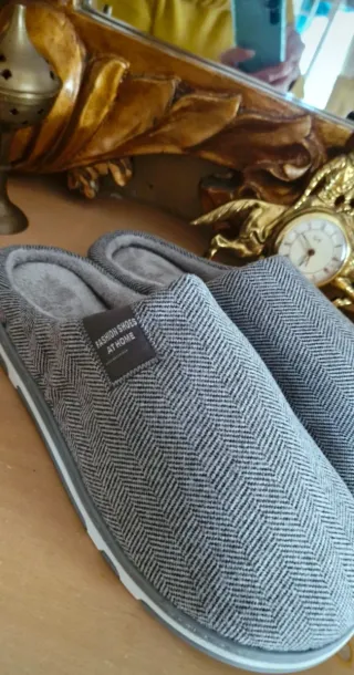 Zapatillas casa grises espiga Fashion Shoes