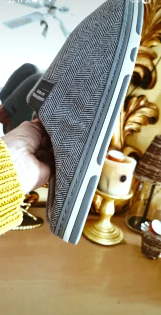 Zapatillas casa grises espiga Fashion Shoes