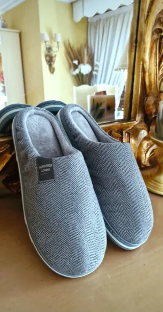 Zapatillas casa grises espiga Fashion Shoes
