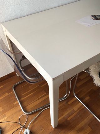 Mesa comedor blanca rectangular madera