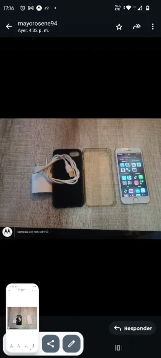 iPhone 8 con caricatore e custodia