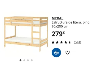 Cama litera de madera Ikea