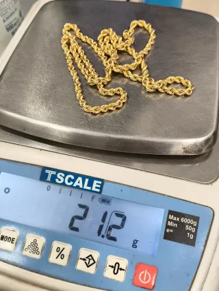 Cordón Salomónico Oro 18kt de 70cm