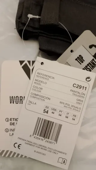 Pantalón de trabajo gris sin estrenar