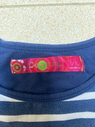 Vestido Desigual rayas y mariposa lentejuelas