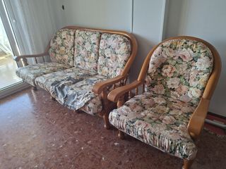 Sofá 3 plazas y 2 sillones estilo provenzal