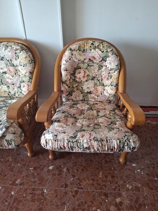 Sofá 3 plazas y 2 sillones estilo provenzal