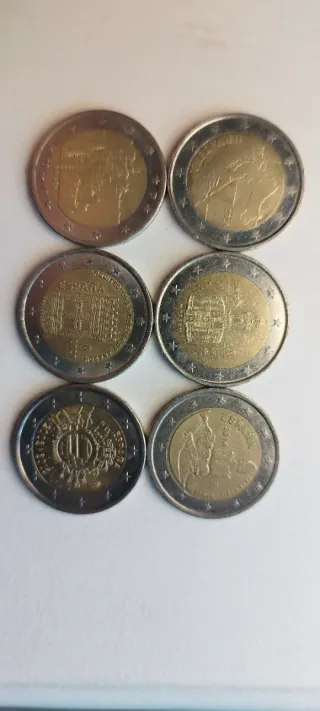 Lote 6 Monedas 2€ España y Europa.