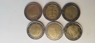 Lote 6 Monedas 2€ España y Europa.