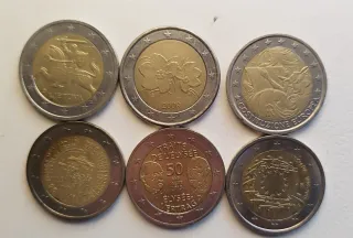 Lote 6 Monedas 2€ España y Europa.