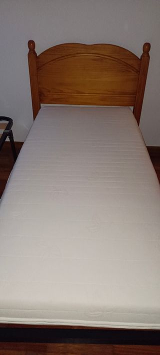 Somier 90cm Pino + Cabecero