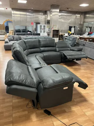 Sofá Rinconera Negro con Reposabrazos