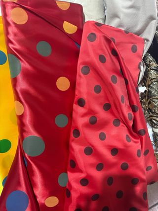 Stoffe raso carnevale pois e stelle