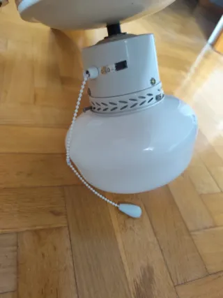 Lámpara Ventilador de Techo Beige y Blanco