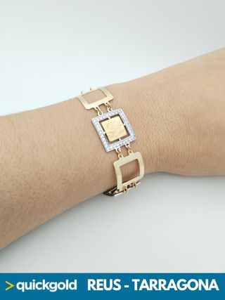 040-05-00644 PULSERA ORO 18K BICOLOR SEMIRRIGIDA