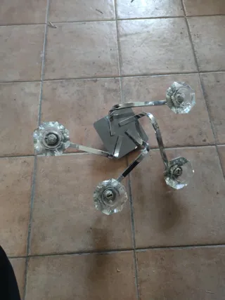 Lámpara de techo cristal y metal