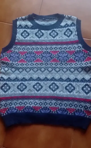 Chaleco de lana estampado mujer