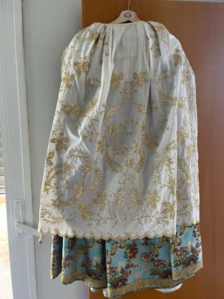 Traje de Fallera Azul y Dorado ,