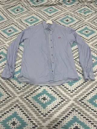 Camisa motobike Azul Estampada