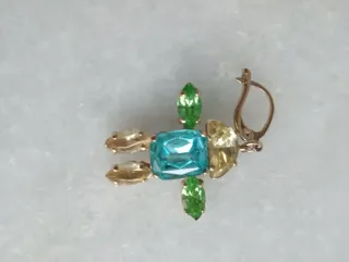 Orecchini omino metallo cristalli colorati