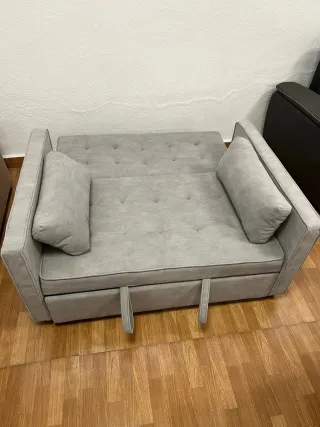 Sofá Cama Gris Tela