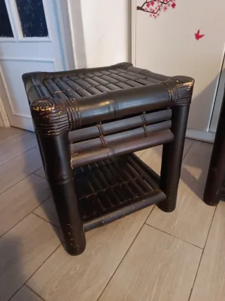 2 Mesitas de noche de bambú