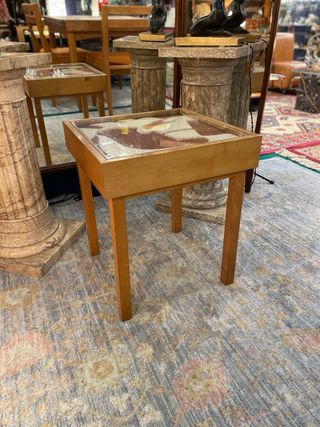 Mesita auxiliar madera y cerámica