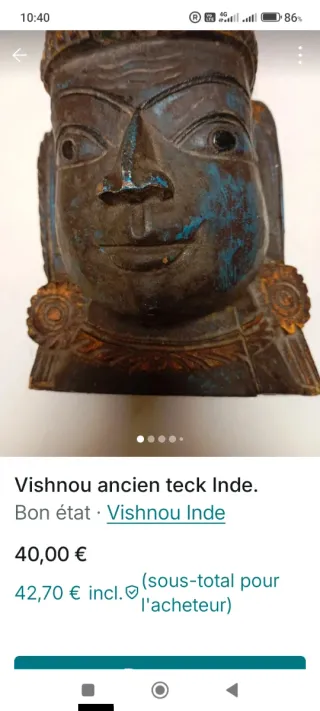 Figura Vishnu India antigua.