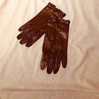 Guantes de piel color vino