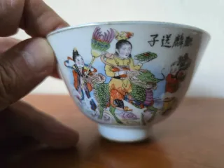 Taza de té antigua China decorada