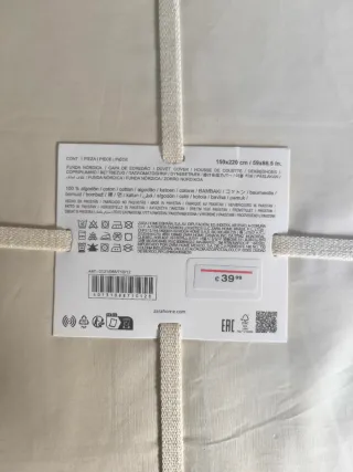Funda Nórdico Zara Home Beige Algodón Percal