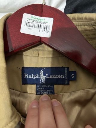 Gabardina Ralph Lauren Vintage Algodón Beige