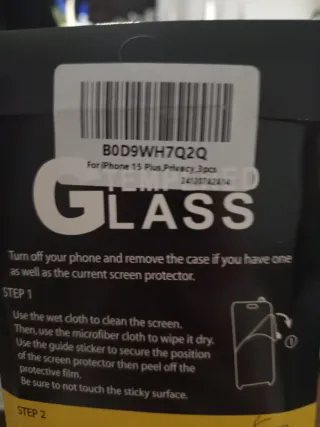 3 Protectores Pantalla iPhone 15 Plus Privacy