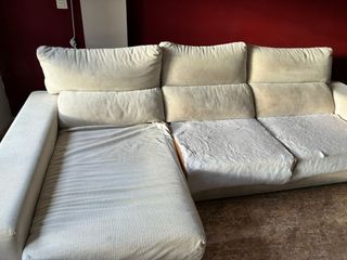 Sofá 4 plazas beige tela
