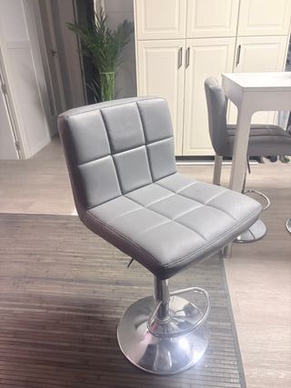 Taburetes hidráulicos grises (4 unidades)