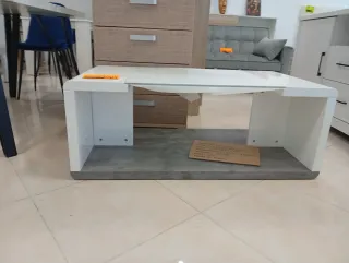 Mesa de centro blanca y cristal Wuassap 742018324