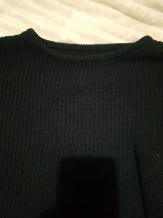 Maglione uomo nero coste girocollo M/L