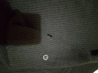 Maglione uomo nero coste girocollo M/L