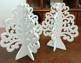 Albero della vita decorativo in legno bianco