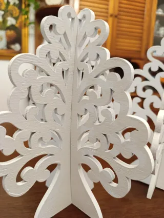 Albero della vita decorativo in legno bianco